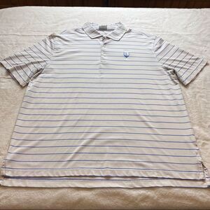 Fennec White Blue Striped Polo Shirt